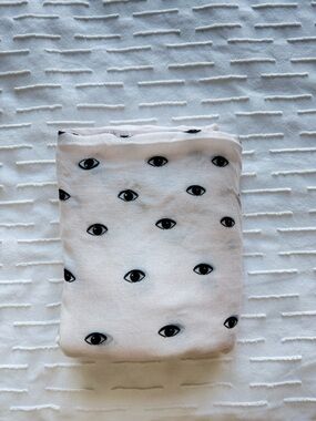 Kenzo White Scarf with Eye Detail